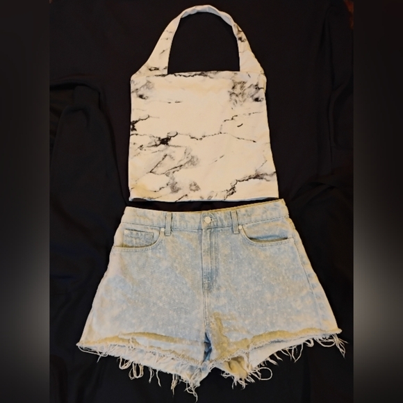 For All Mankind Shorts Size 29 With Express One Strap Marble Top Size M - Picture 1 of 10